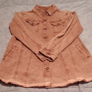 LOGO by Lori Goldstein Light Purple Jean Jacket